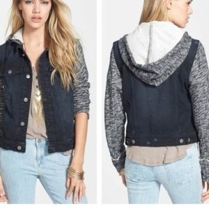 Free People Denim Hooded Jacket